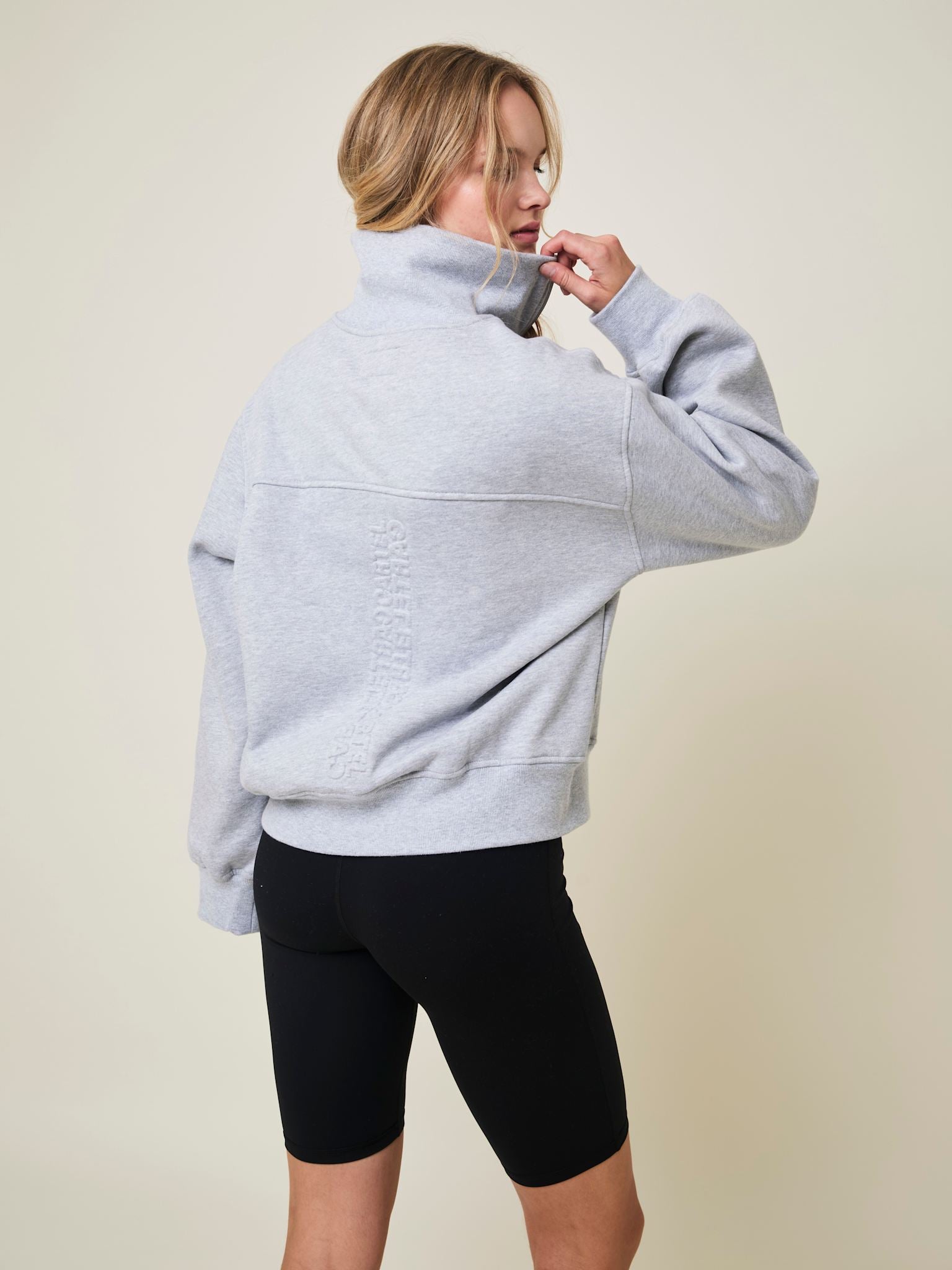 Air Sweatshirt med lynlås lukning - Grey Melange