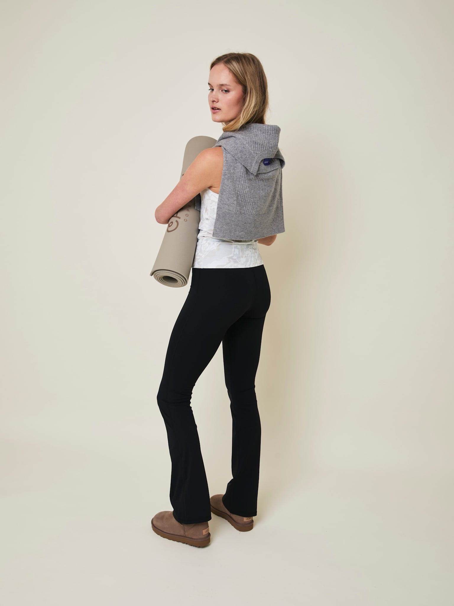 Art højtaljet flared leggings - Nero