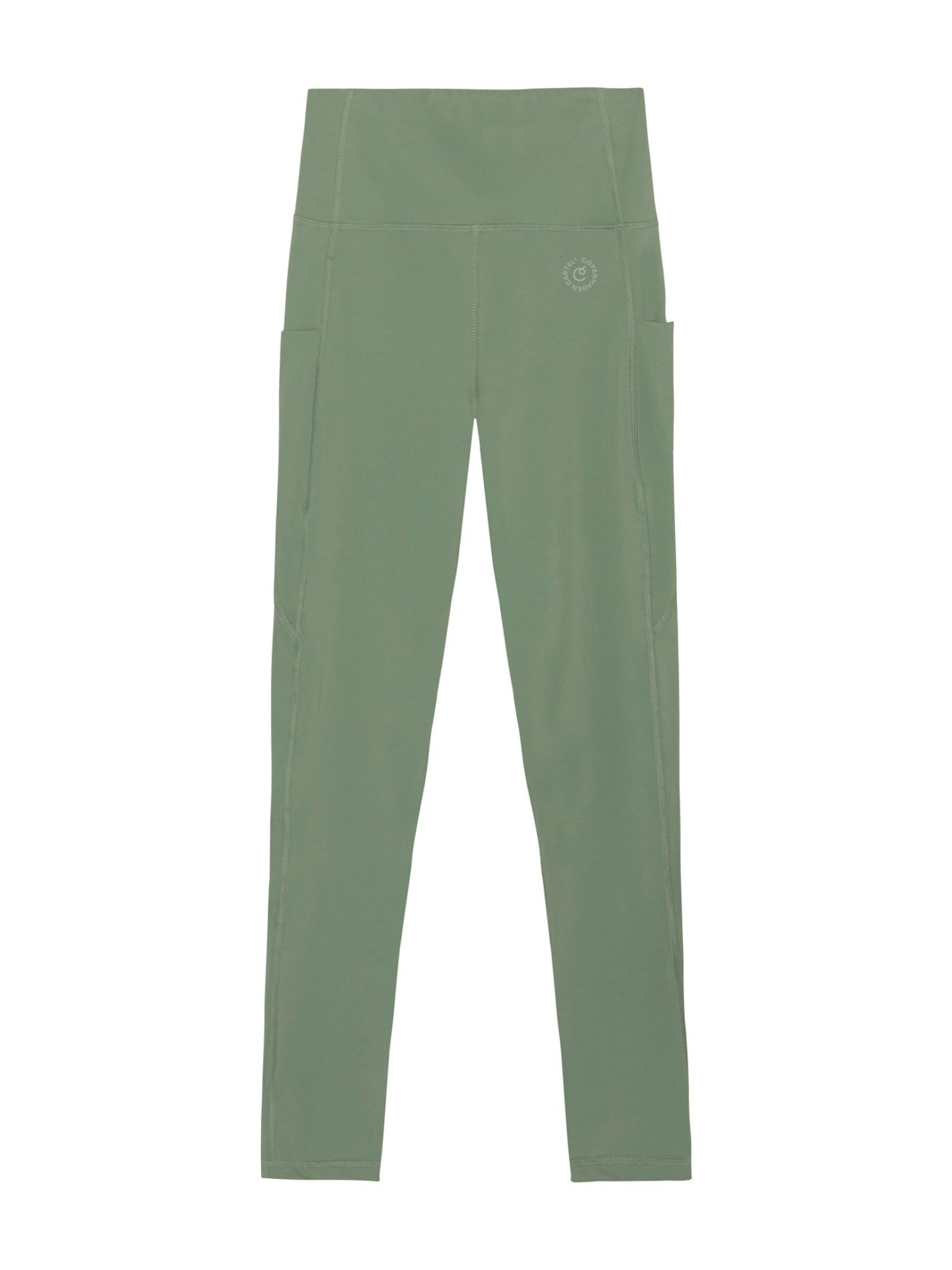 Power højtaljet leggings - Army