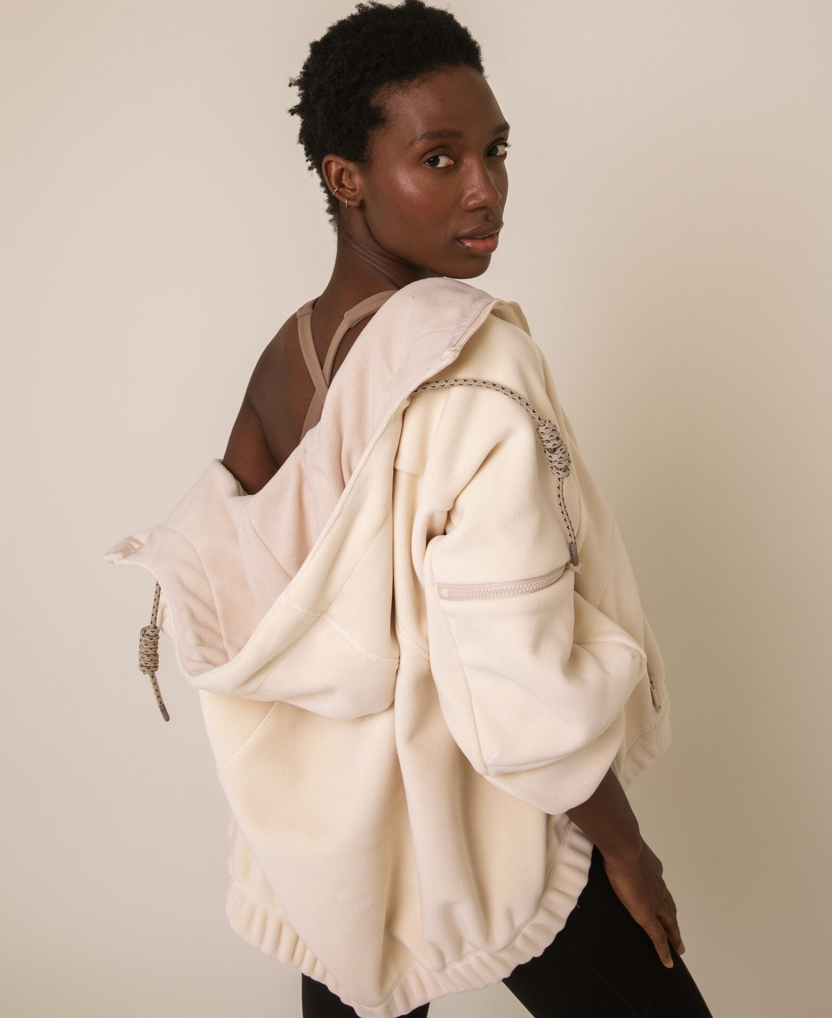 Range bonded fleece jakke m. hætte - Shell