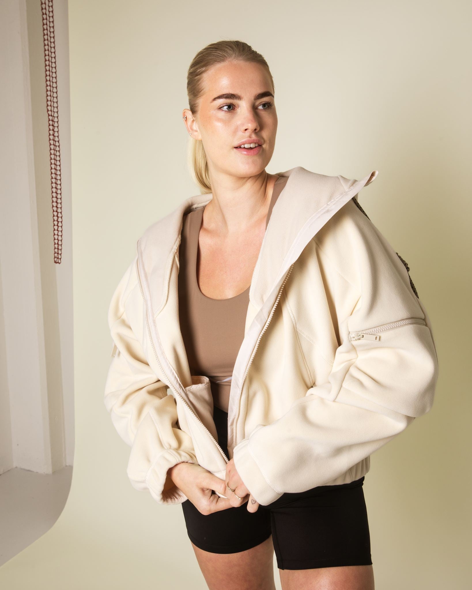 Range bonded fleece jakke m. hætte - Shell