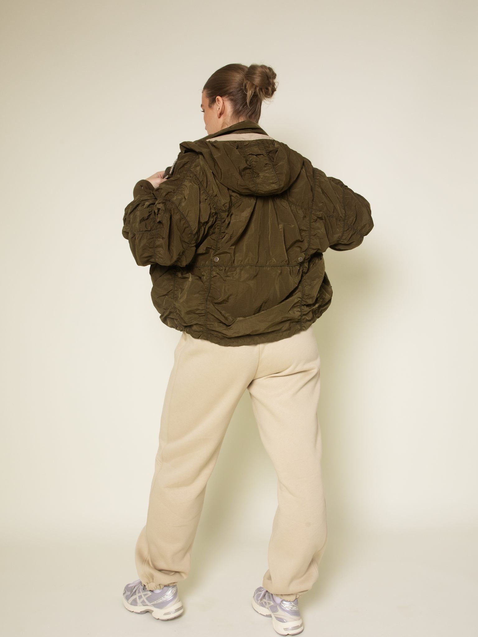 Ridge parachute zip removable hood jacket - Moss