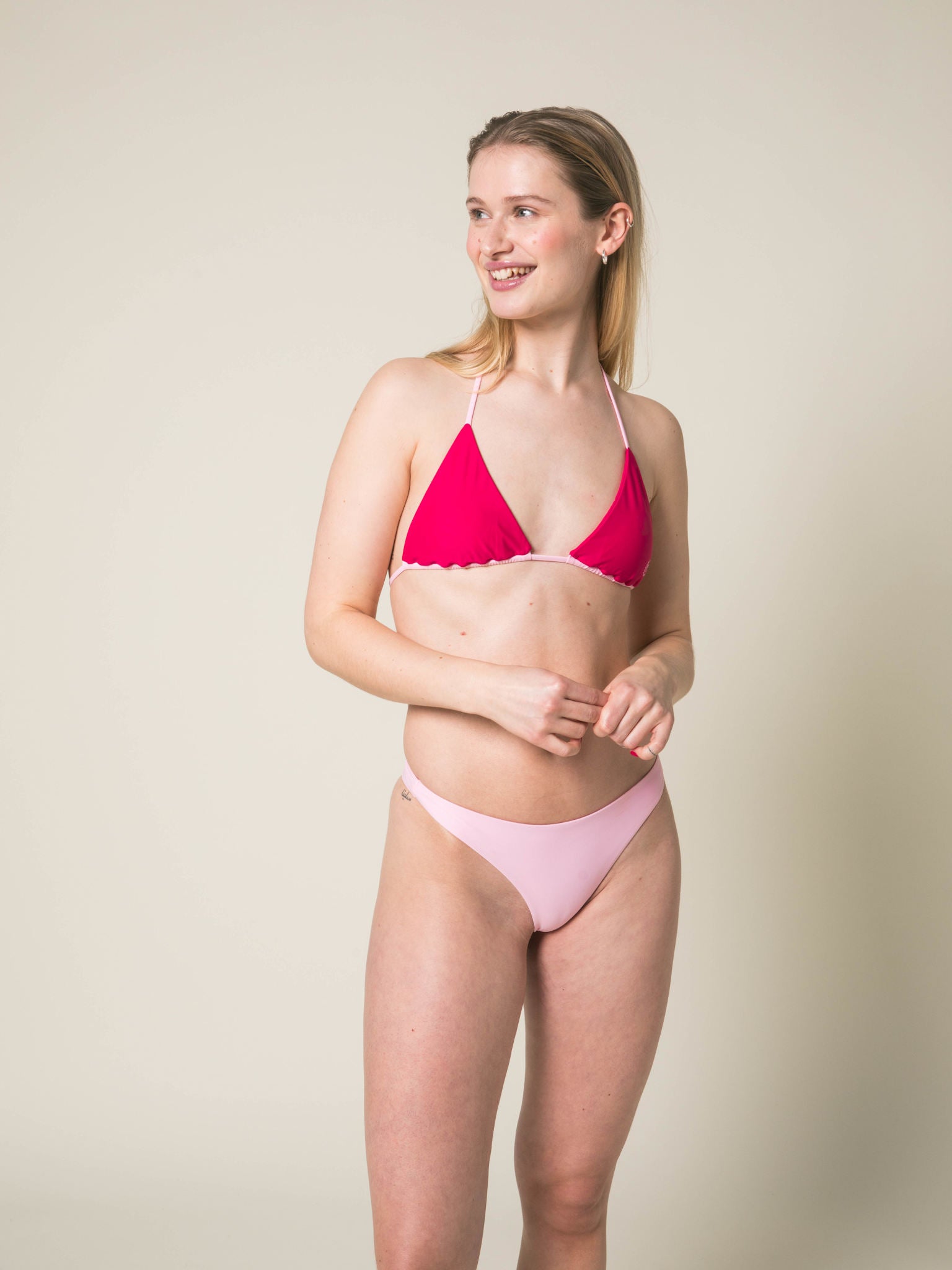Cartel x Align by Blume Uluwatu Padded Triangle Bikini Top - Hype/Blush