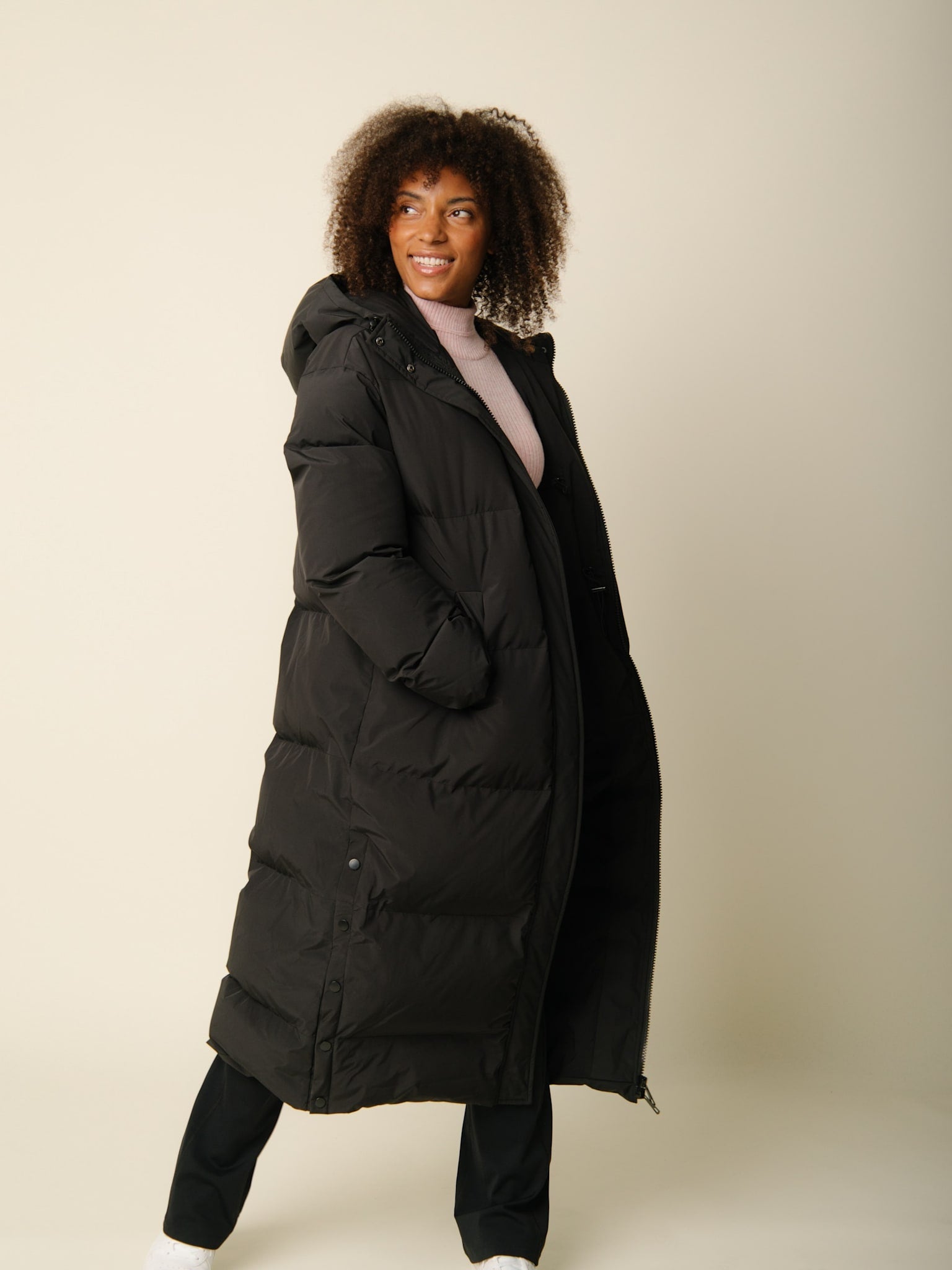 Perma Puffer jacket long - Nero