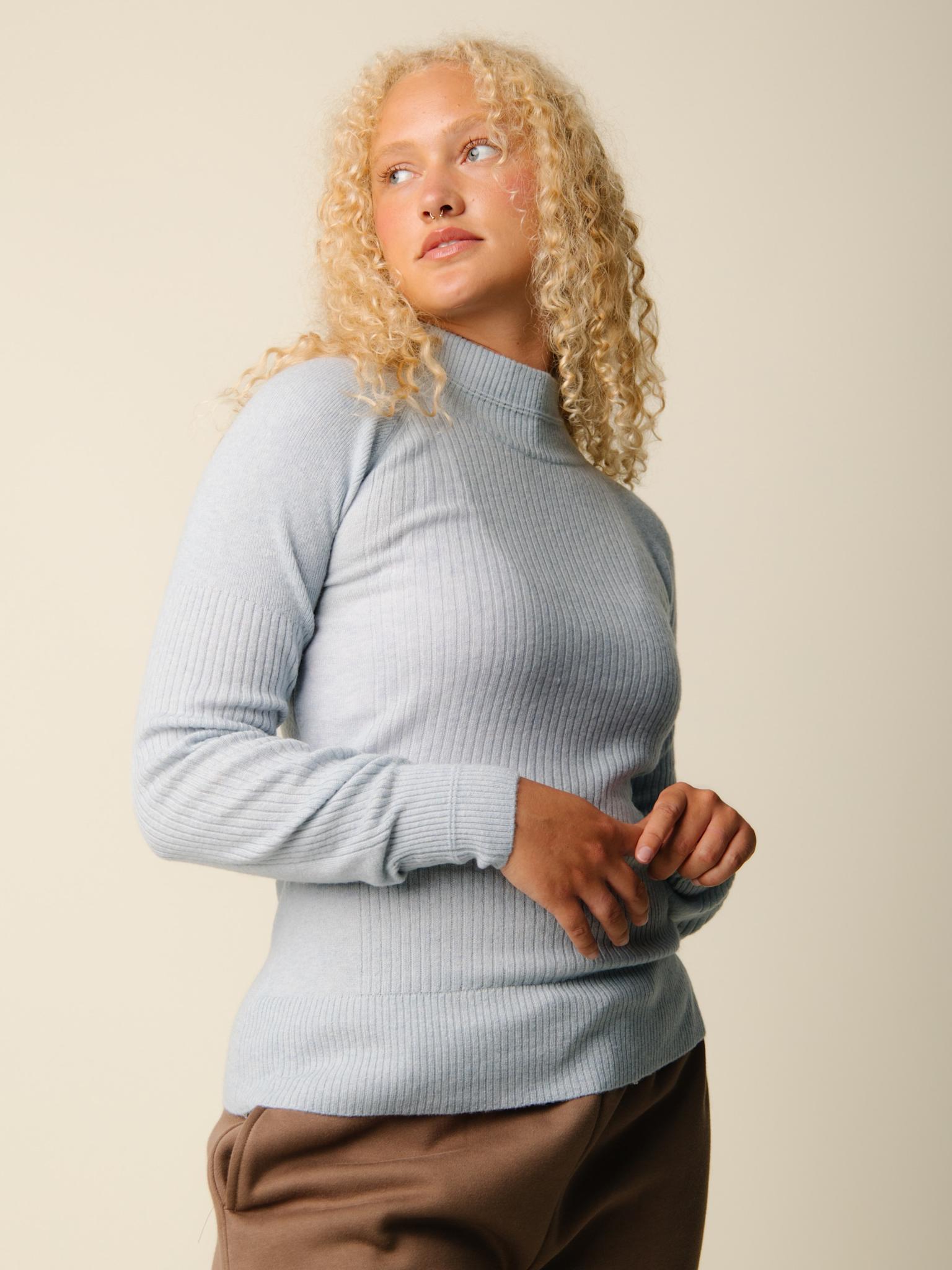 Vilda turtleneck cashmere blend sweater - Clear