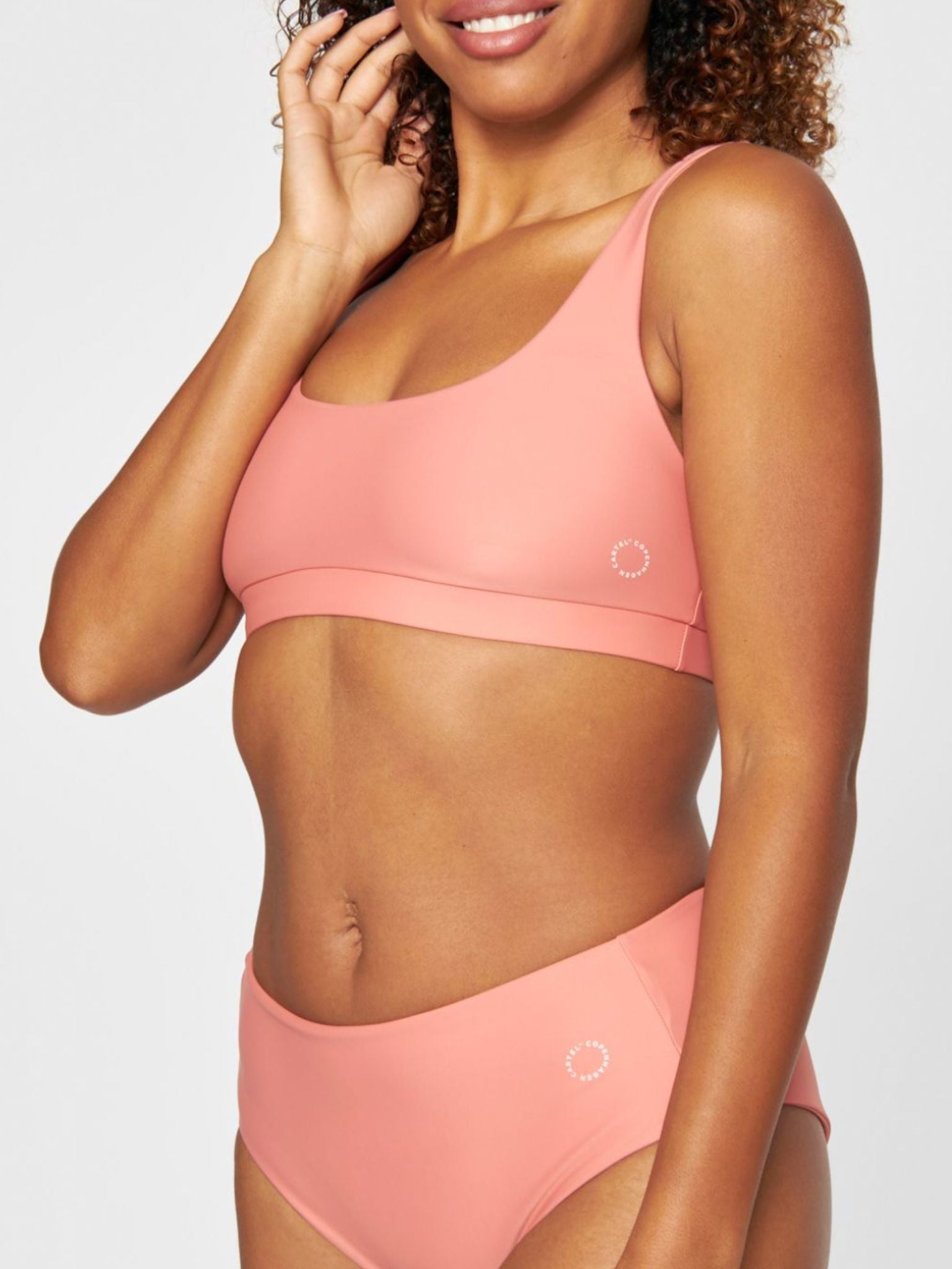 Bikini top and sports top for women in peach color
