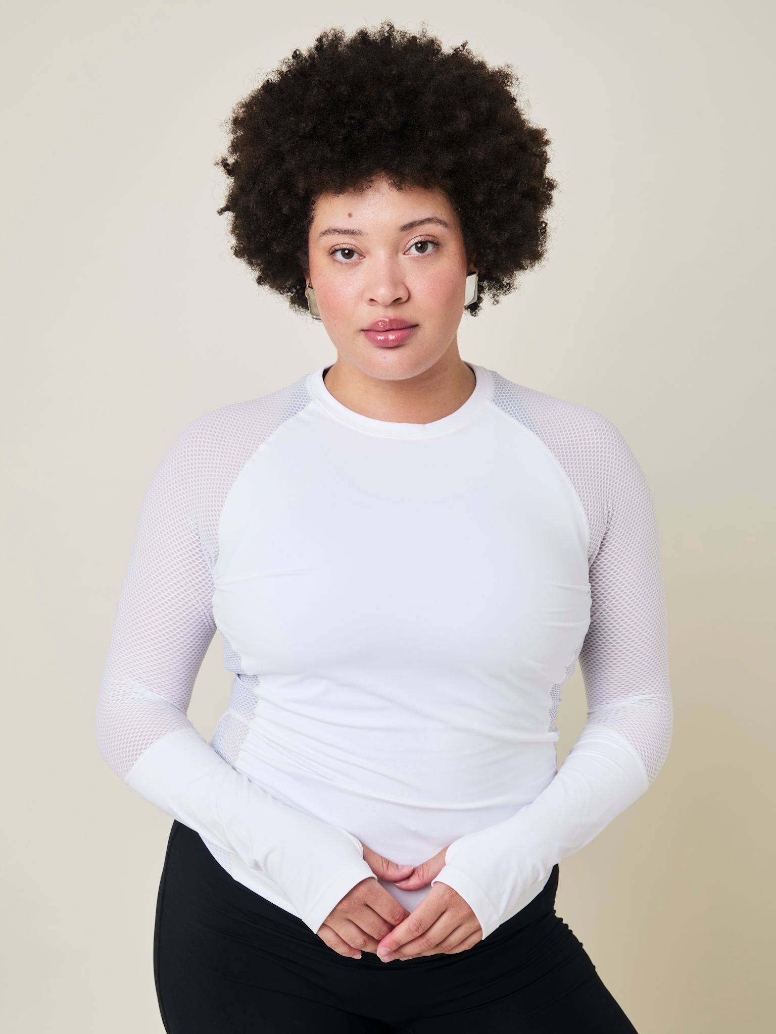Ability Performance T-shirt med lange ærmer - Crystal White
