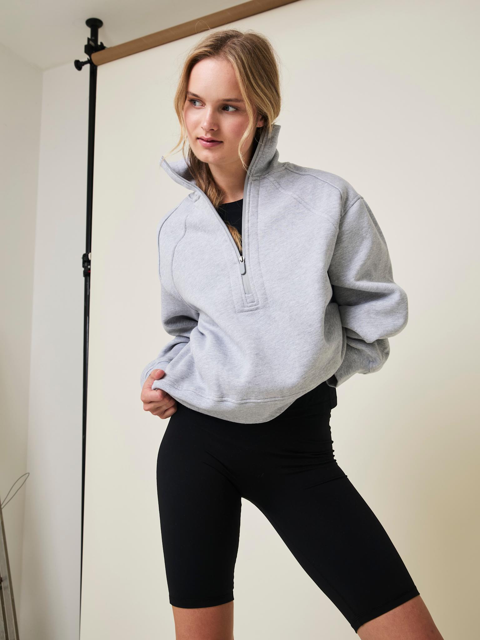 Air Sweatshirt med lynlås lukning - Grey Melange