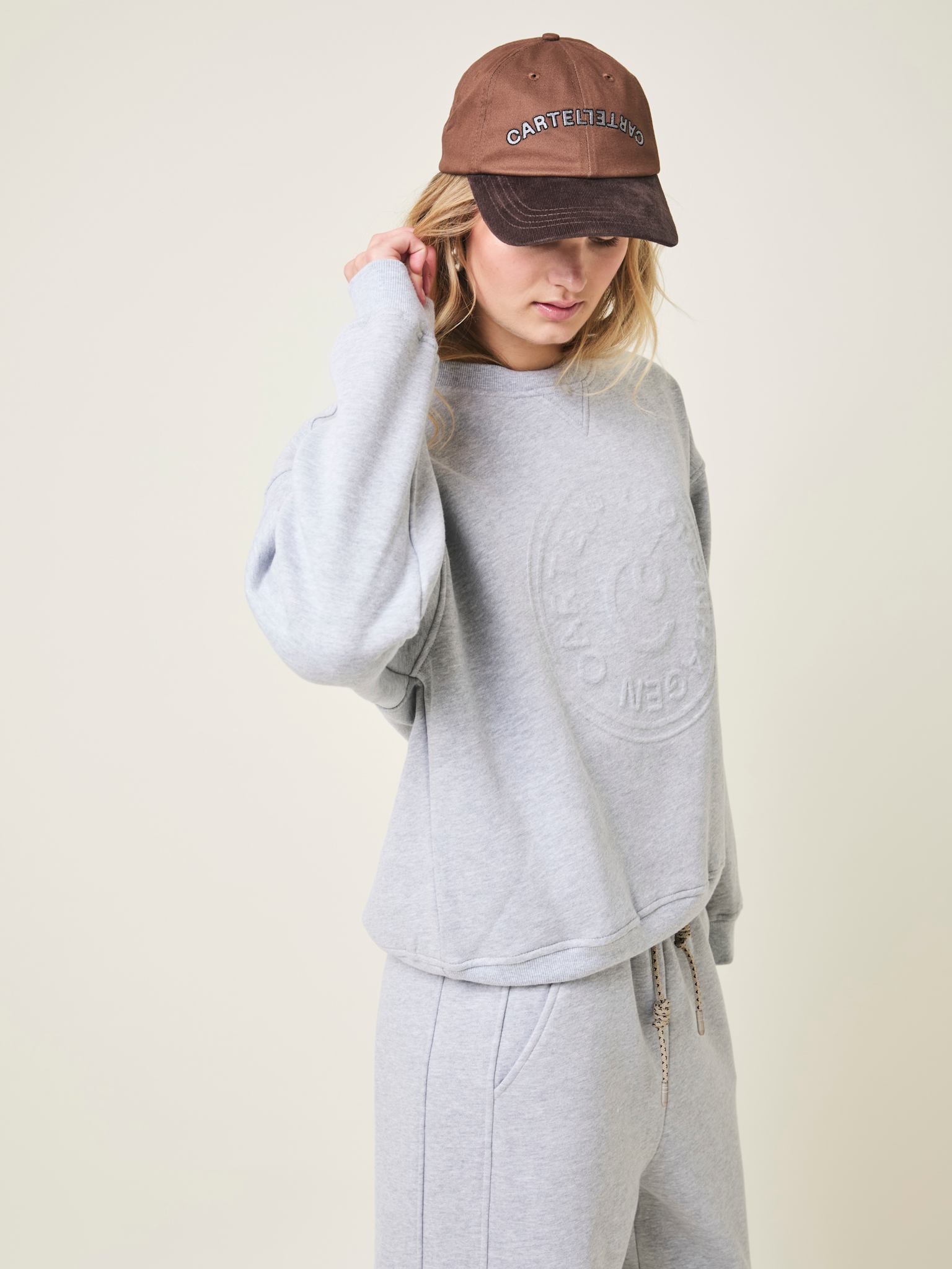 Angel Sweatshirt med præget logo - Grey Melange