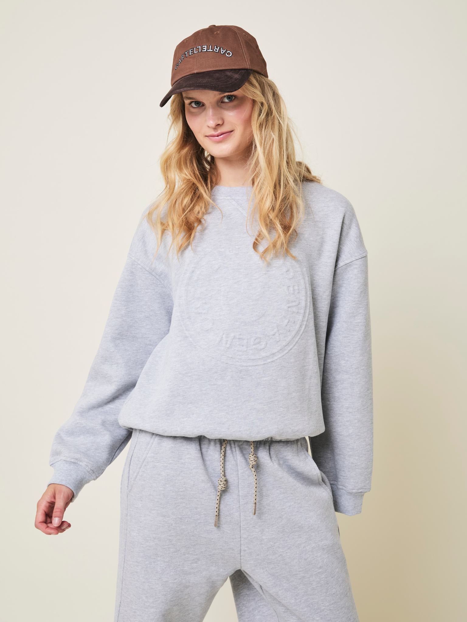 Angel Sweatshirt med præget logo - Grey Melange
