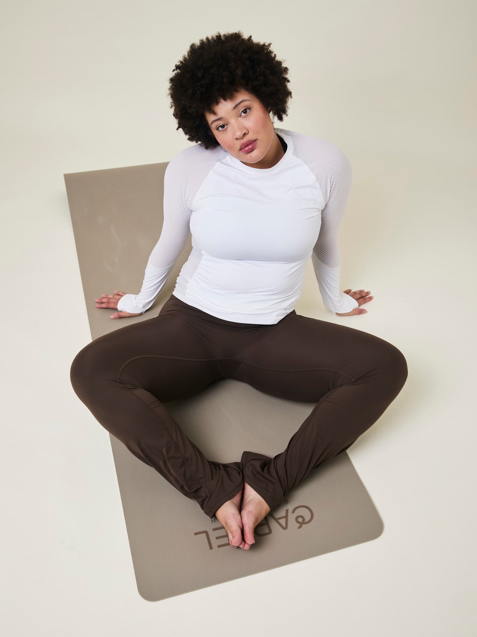 Art højtaljet flared leggings - Arabica