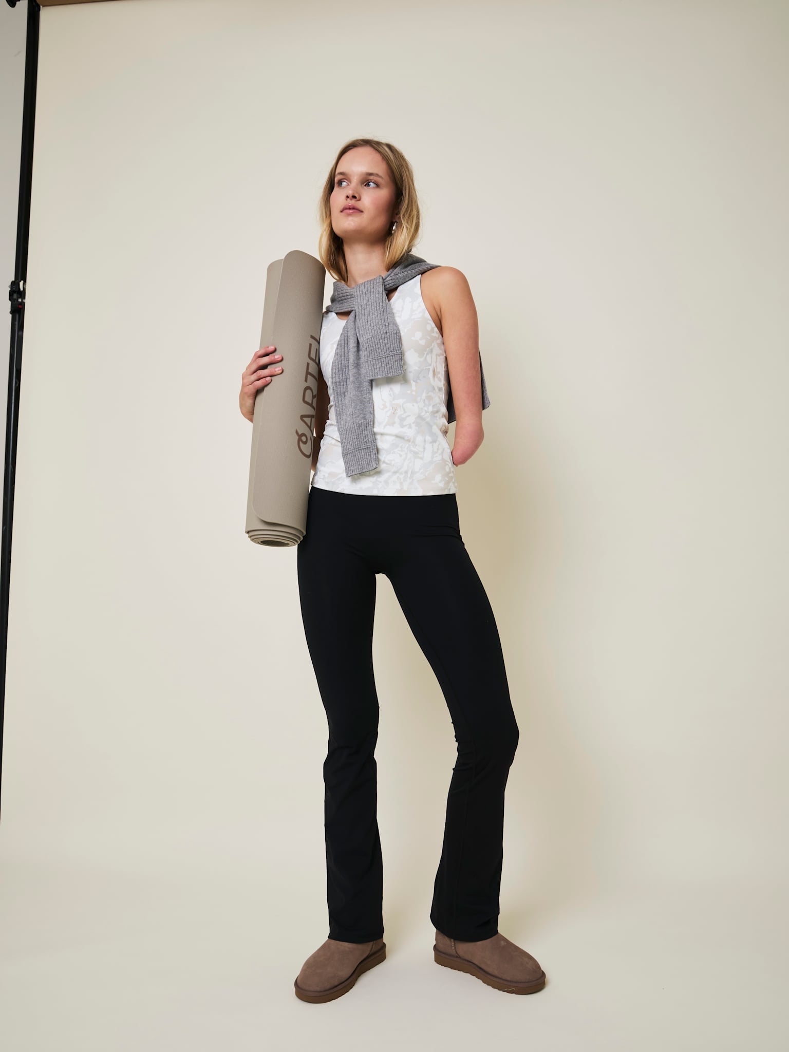 Art højtaljet flared leggings - Nero