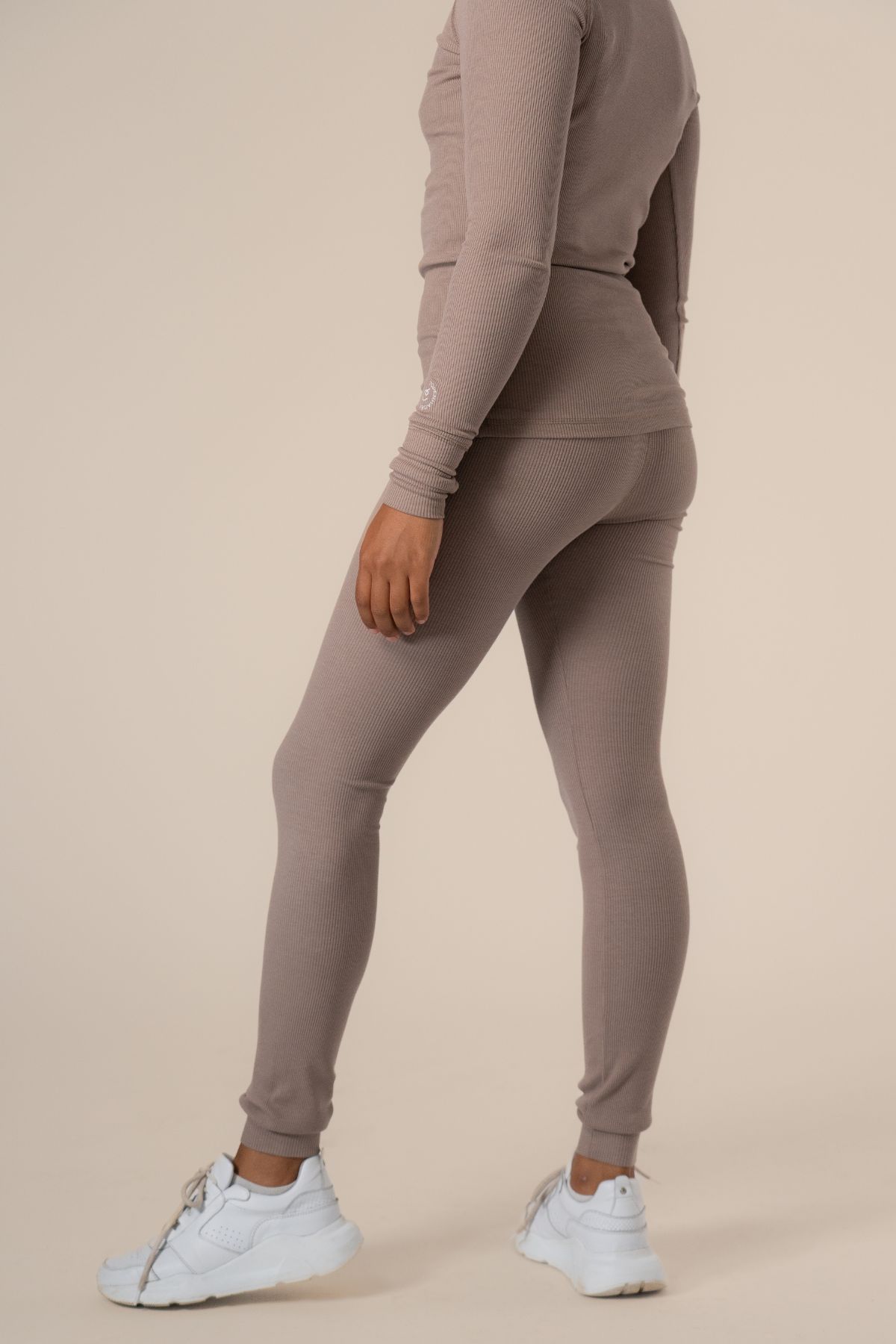 Algae ribbed OCN Weed® leggings - Taupe