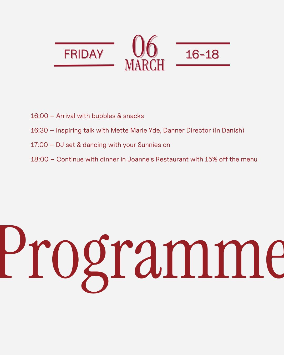 Event (March 6) & Sunglasses