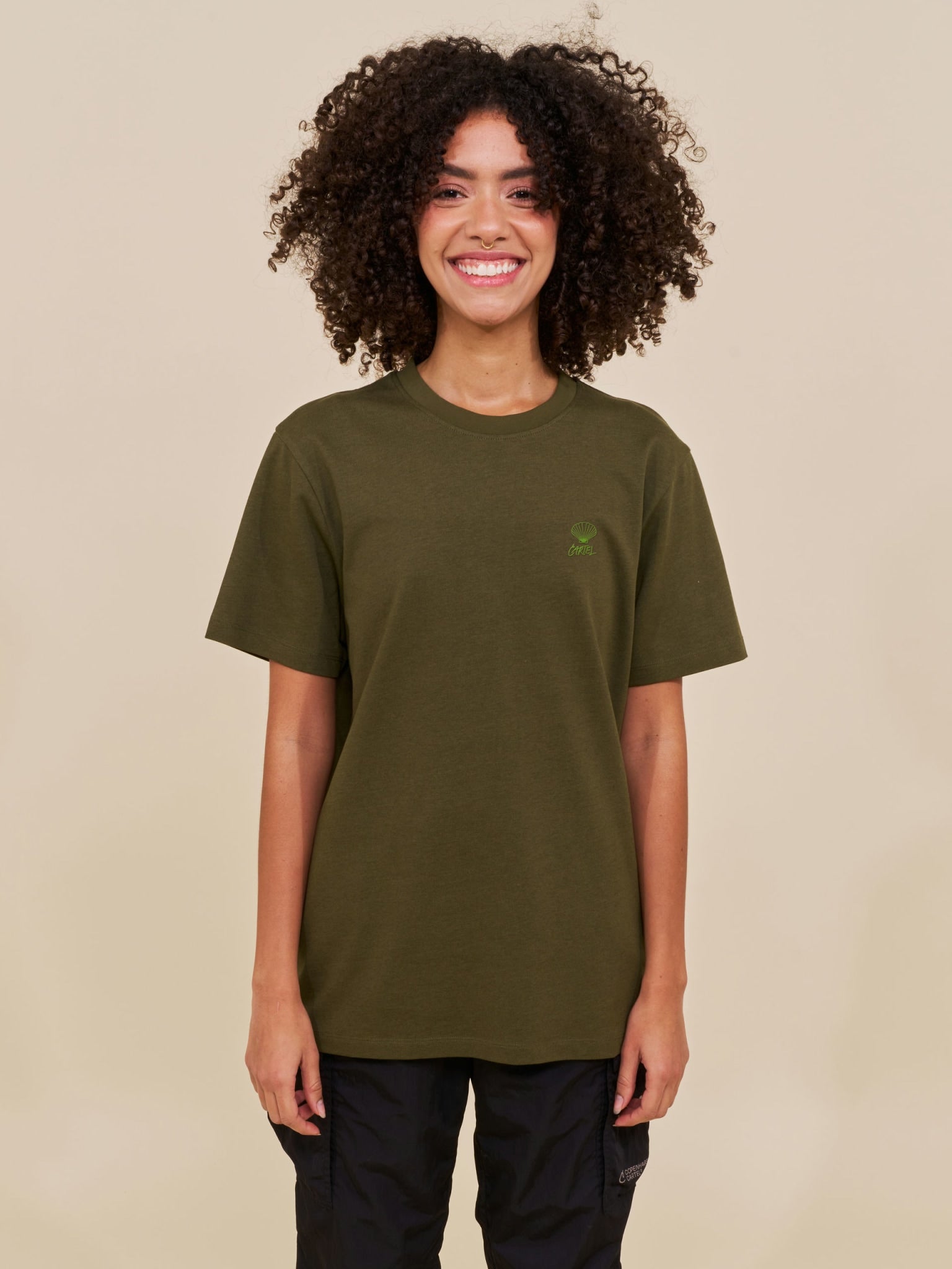Cartel Scallop Embroidered Tee - Army