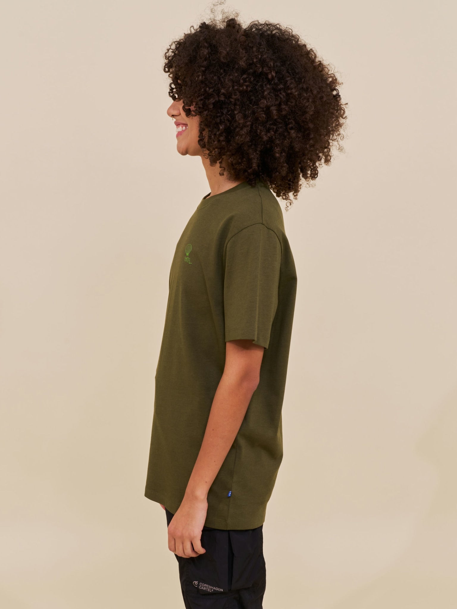 Cartel Scallop Embroidered Tee - Army
