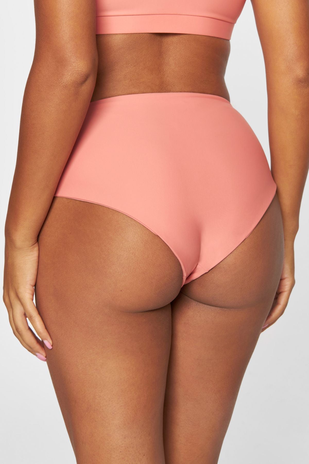 Ubud high-waist bikini bottom - Coral