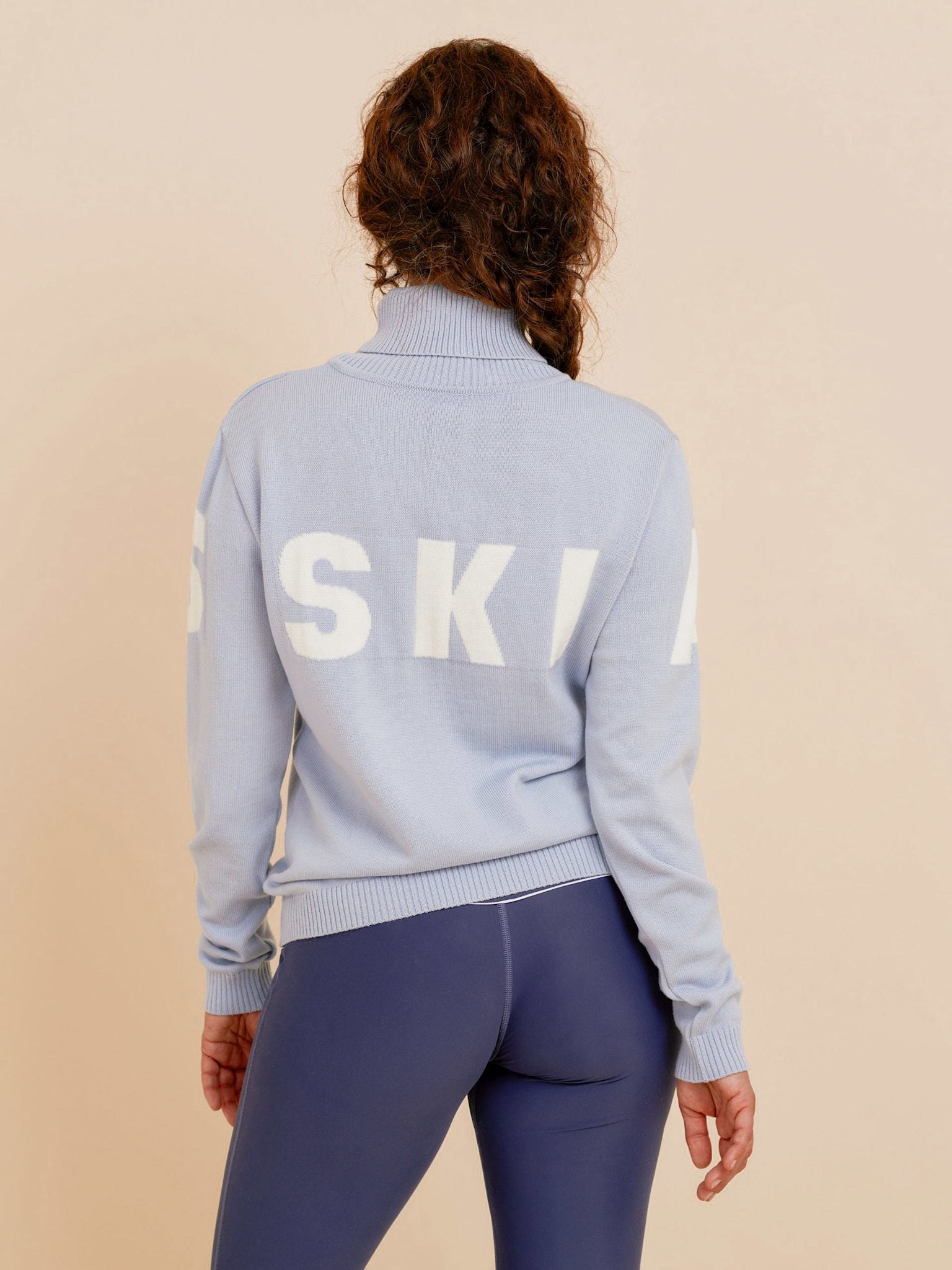 Alpine Turtleneck Merino Knit Sweater - Sky