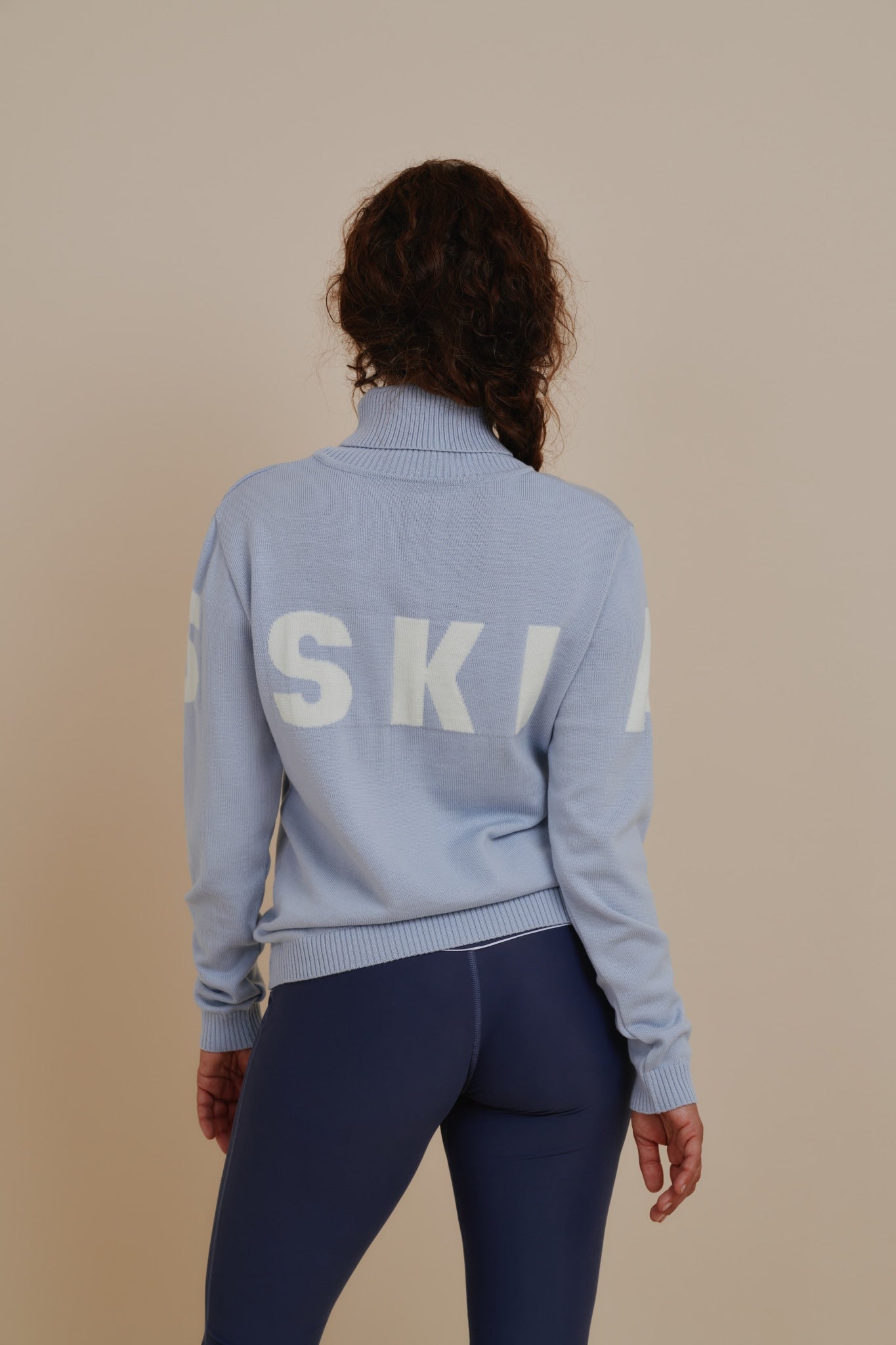 Alpine Turtleneck Knit Sweater - Sky