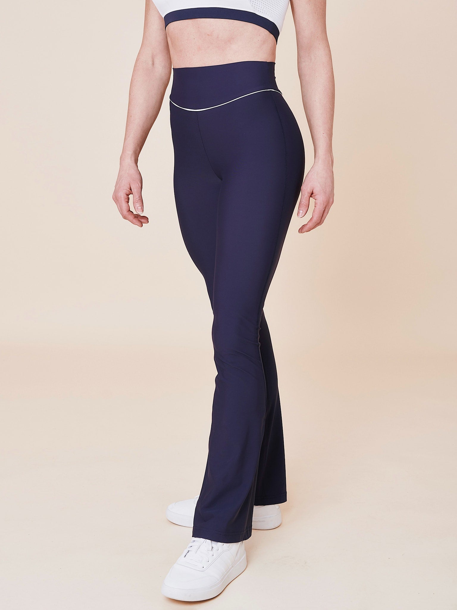 Peak high-waist flared brushed leggings - Ocean