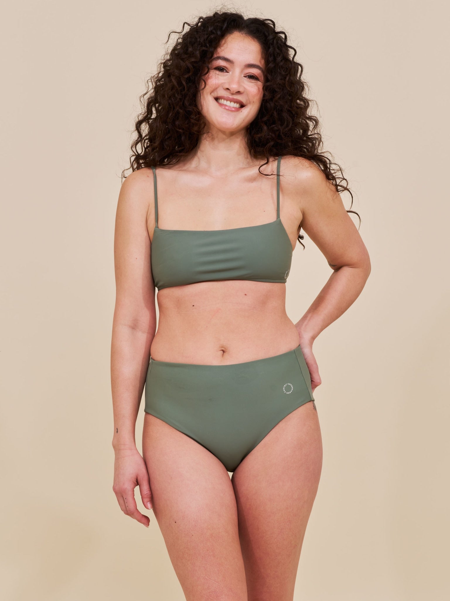 Sanur bandeau justerbar bikini top - Army