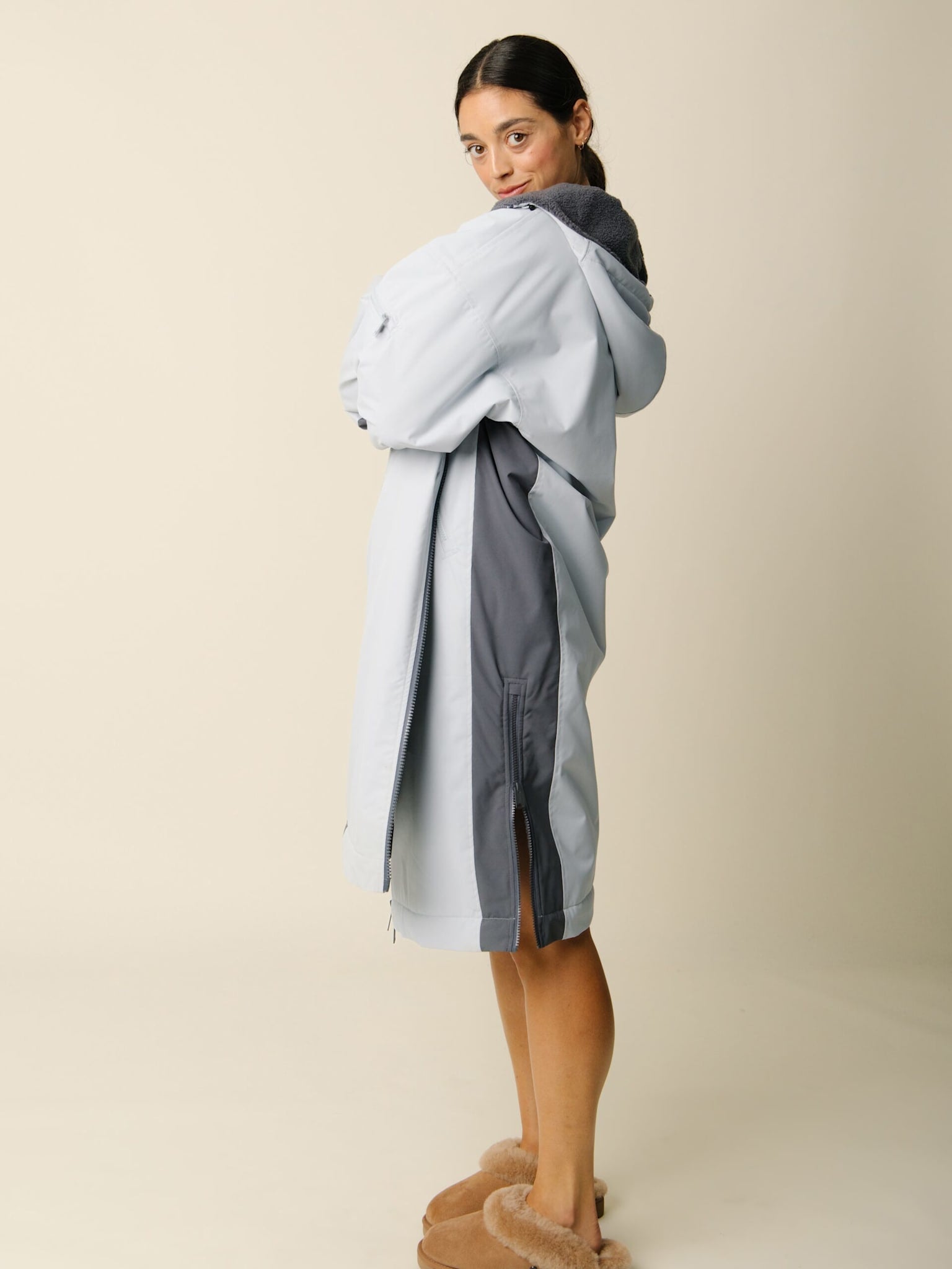 Nordic Fleece Changing Robe - Grey