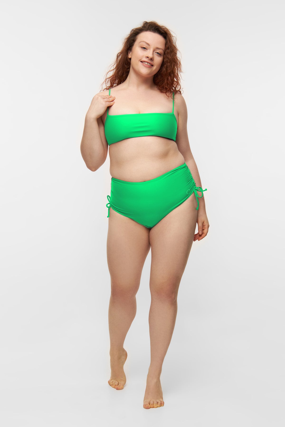 Wanita high-waist adjustable bikini bottom - Earth